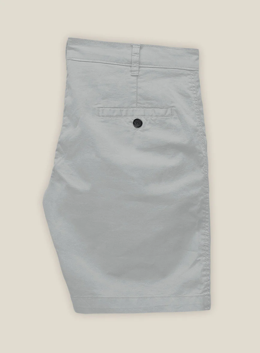Ice Gray Cotton Power Stretch Chino Shorts - Image 3
