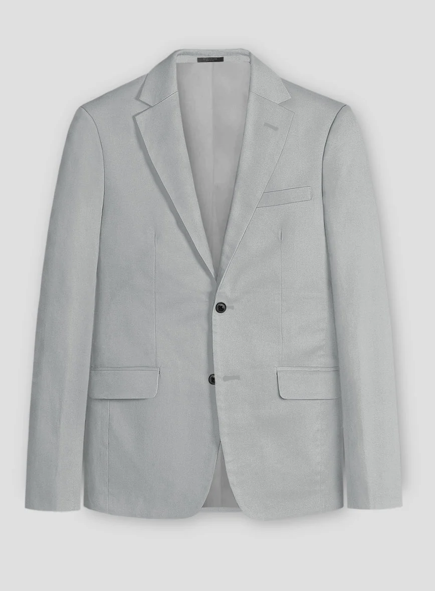 Ice Gray Cotton Power Stretch Chino Suit - Image 2