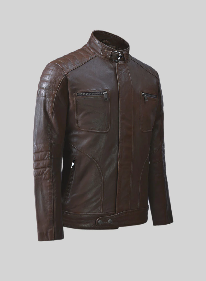 Ignite Moto Brown Leather Jacket - Image 4