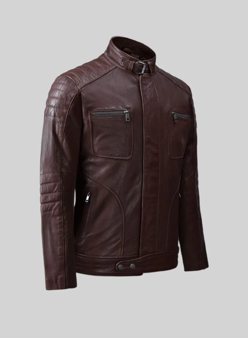 Ignite Moto Burgundy Leather Jacket - Image 2