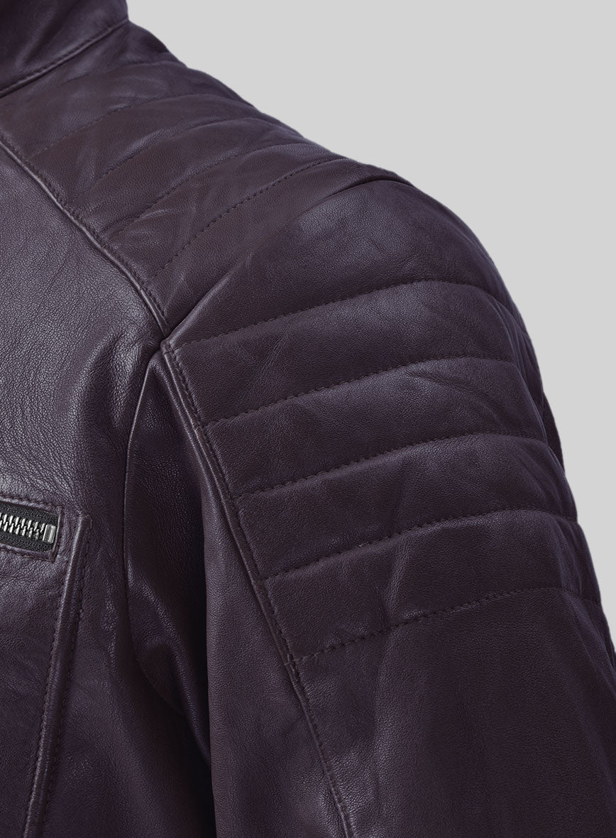 Ignite Moto Purple Leather Jacket - Image 4