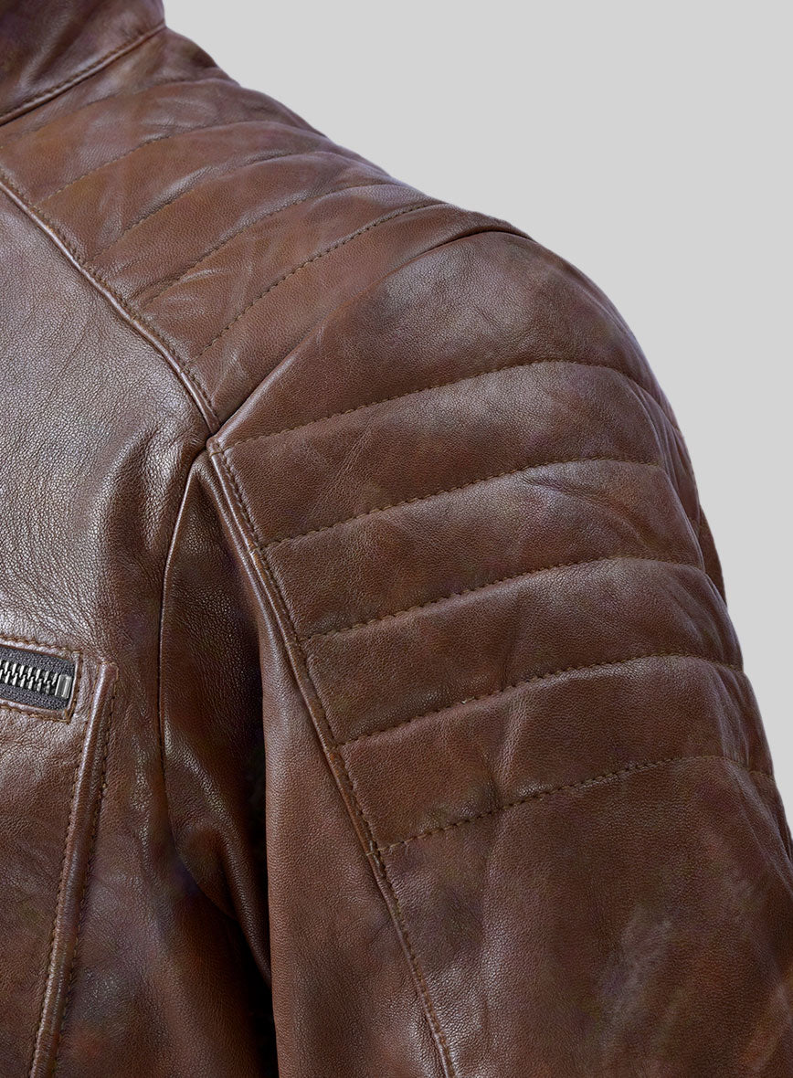 Ignite Moto Spanish Brown Leather Jacket - Image 3