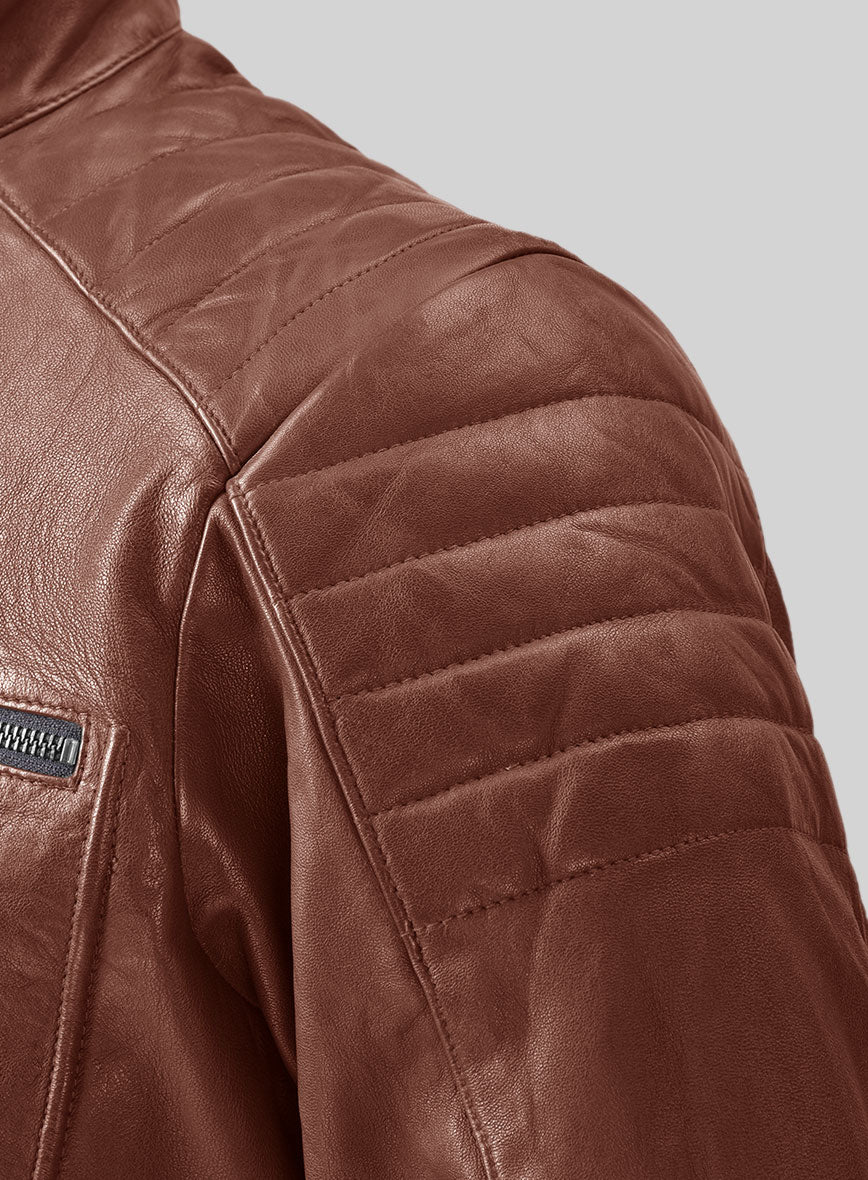 Ignite Moto Tan Leather Jacket - Image 3