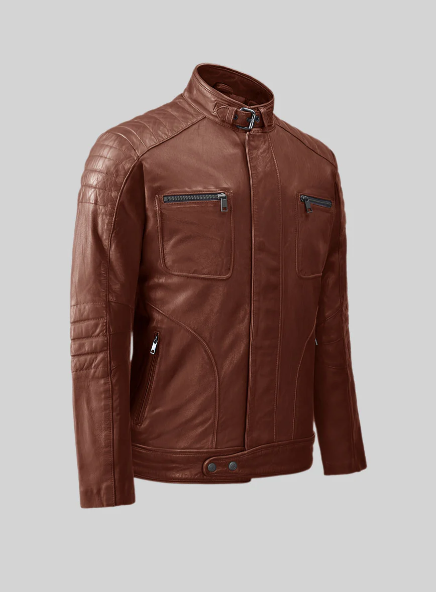 Ignite Moto Tan Leather Jacket - Image 4