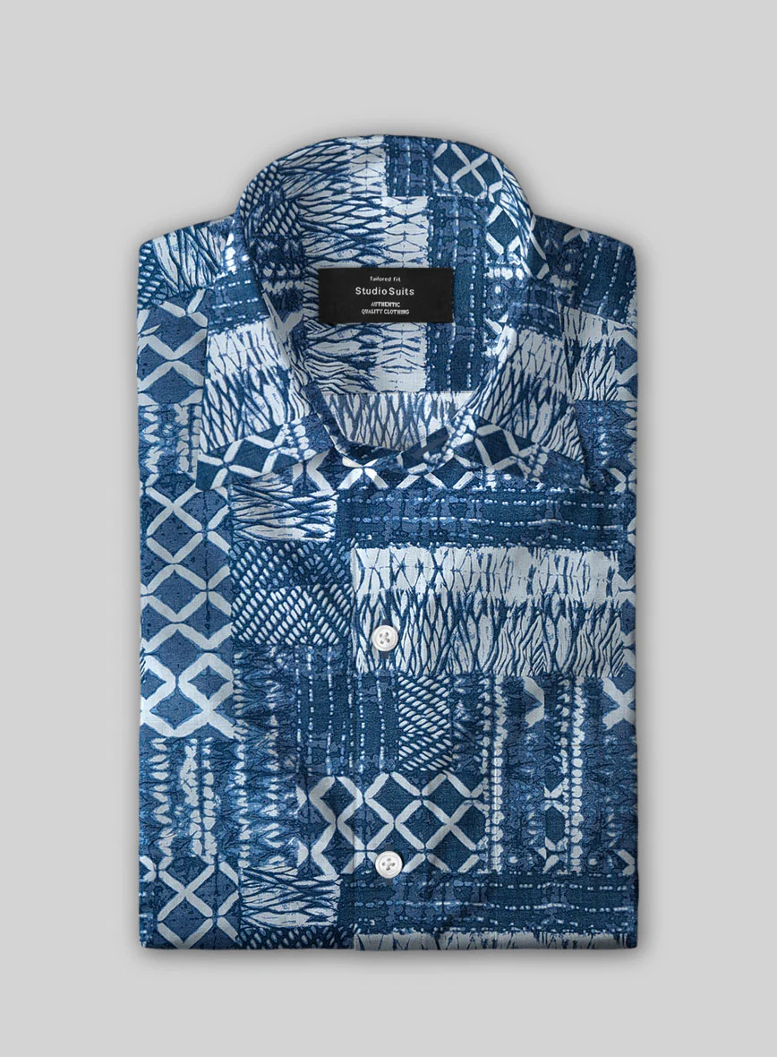 Indigo Bandana Cotton Shirt - Image 2