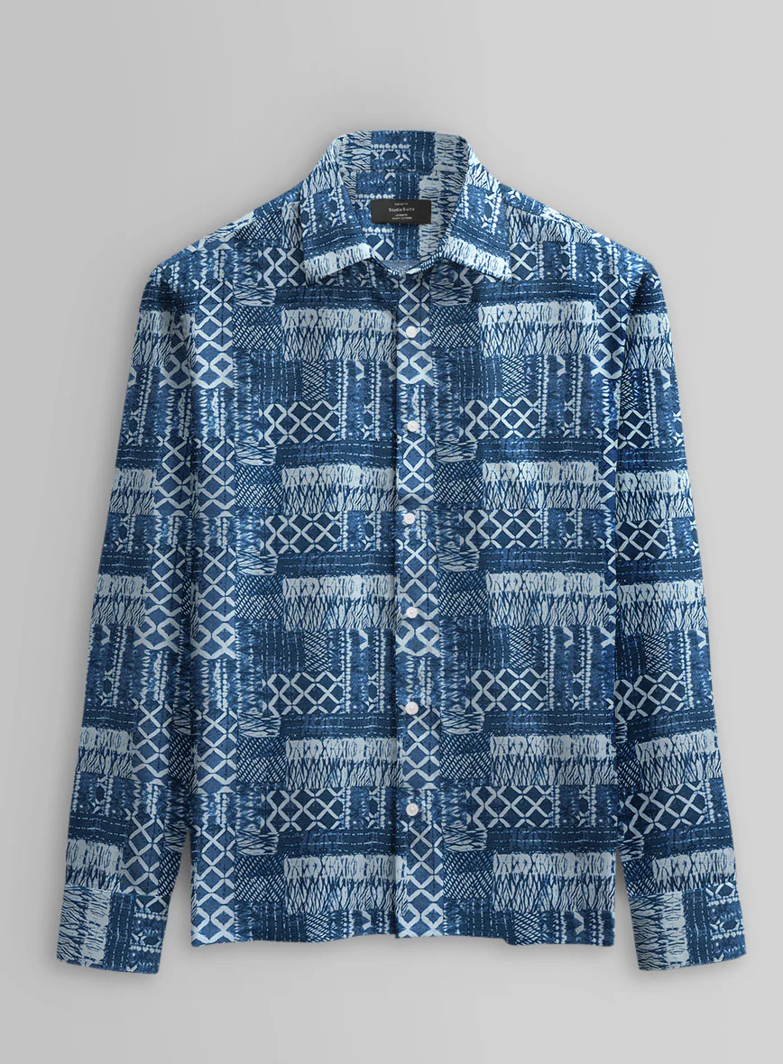 Indigo Bandana Cotton Shirt - Image 3