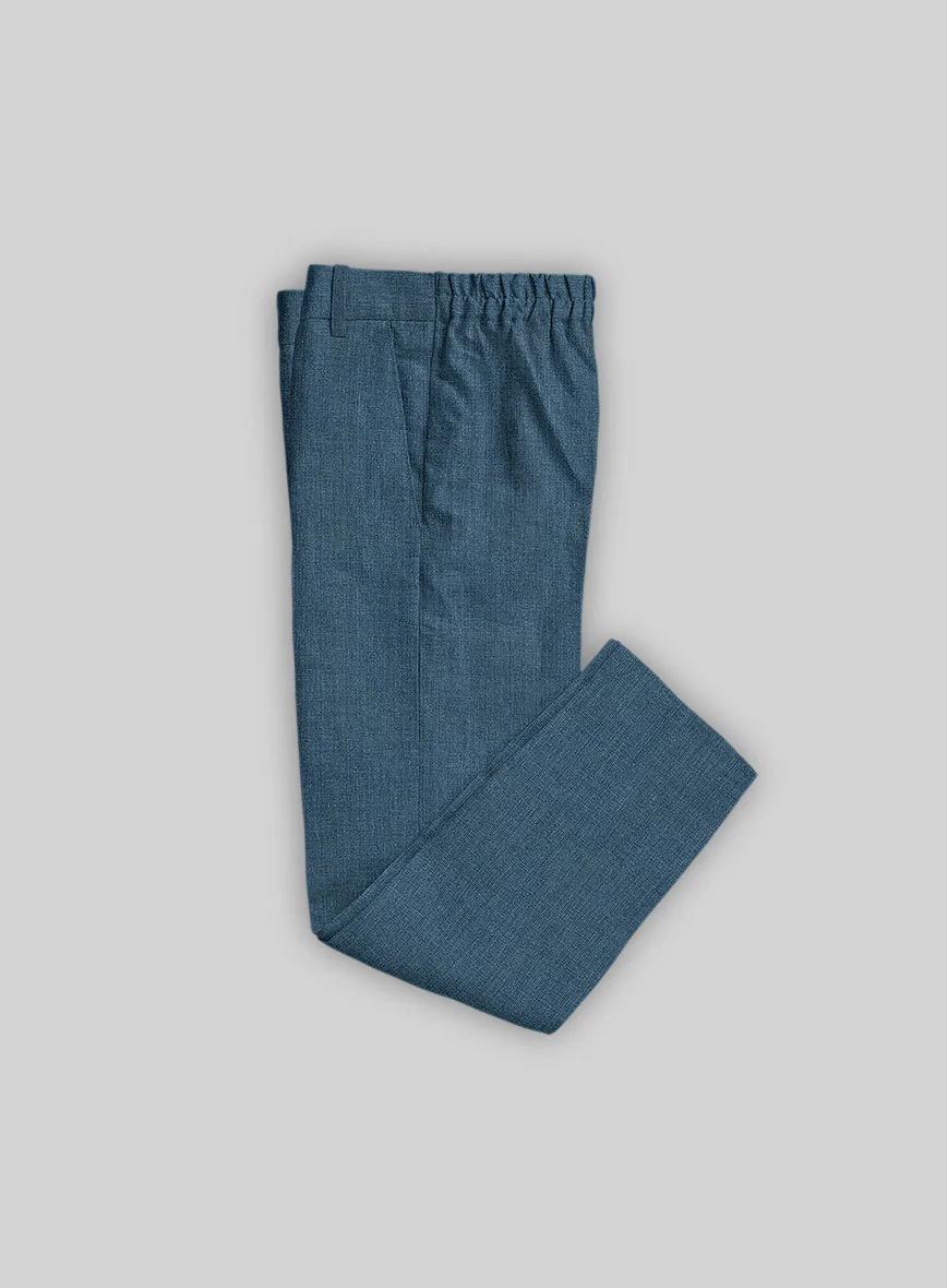 Indigo Blue Linen Boys Suit - Image 4