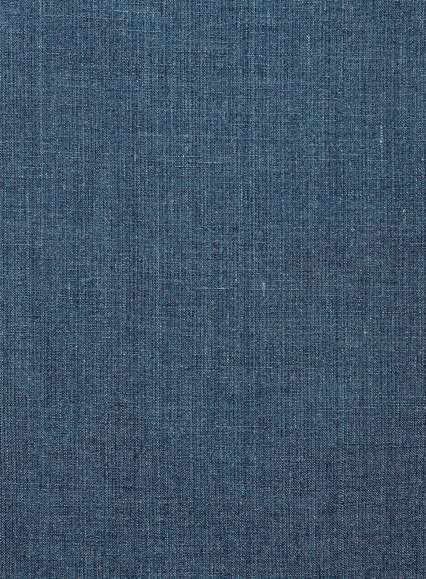 Indigo Blue Linen Highland Trousers - Image 6