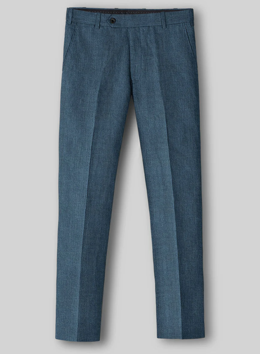 Indigo Blue Linen Suit - Image 5