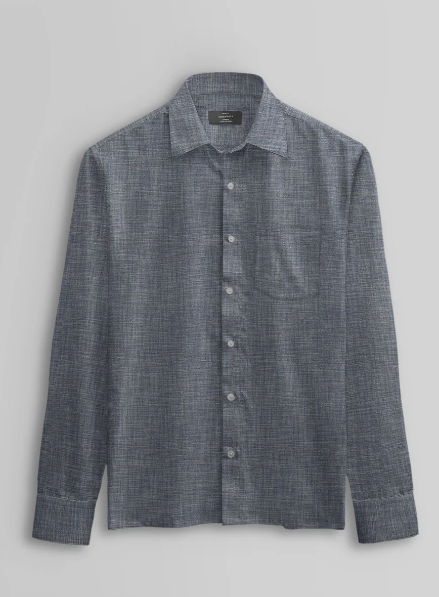 Indigo Chambray Cotton Shirt - Image 3