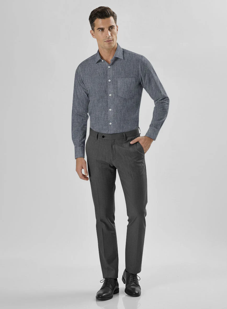 Indigo Chambray Cotton Shirt - Image 4