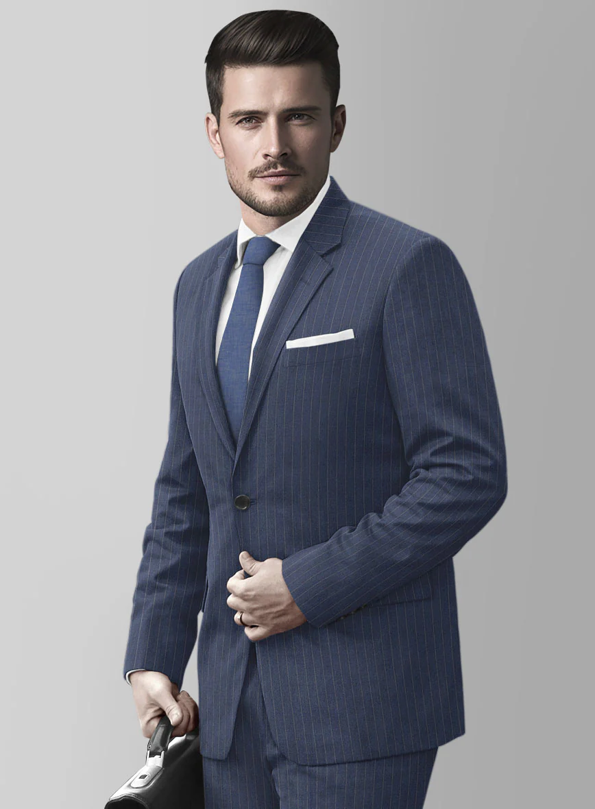 Ink Blue Pinstripe Jacket - Image 2