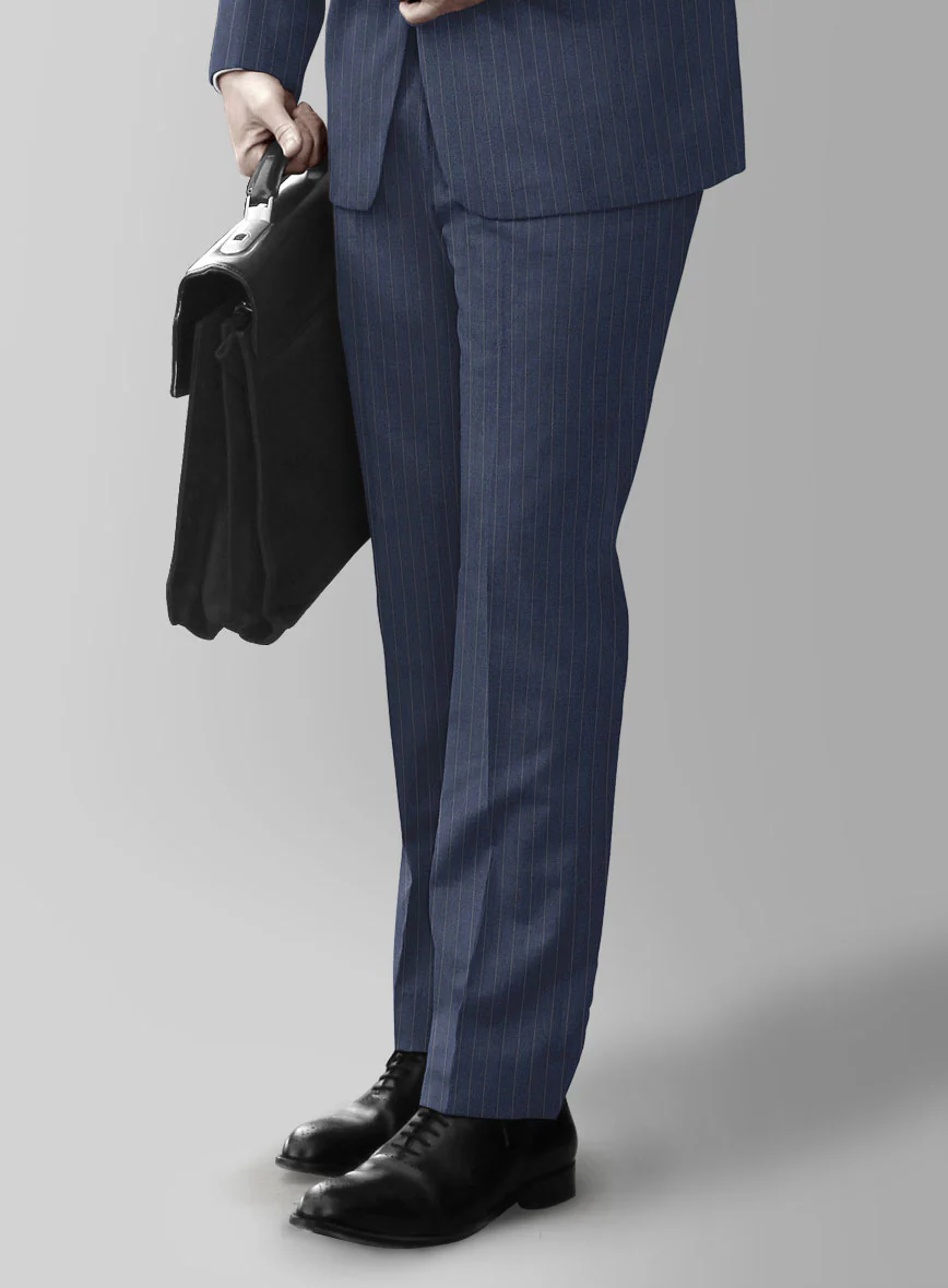 Ink Blue Pinstripe Pants - Image 2