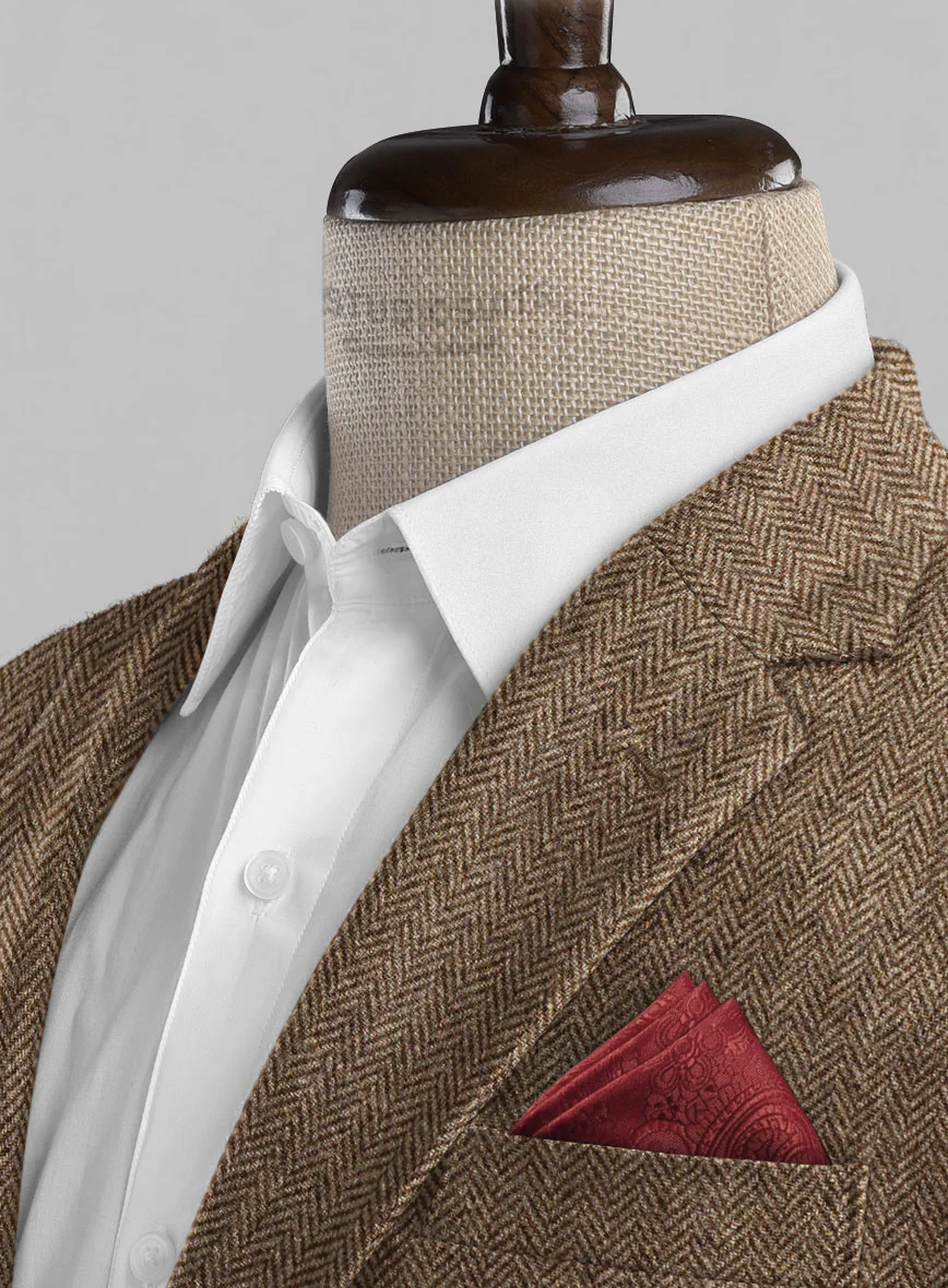 Irish Brown Herringbone Tweed Jacket - Image 4