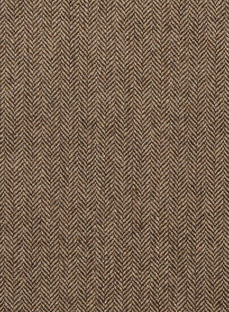 Irish Brown Herringbone Tweed Newsboy Cap - Image 5