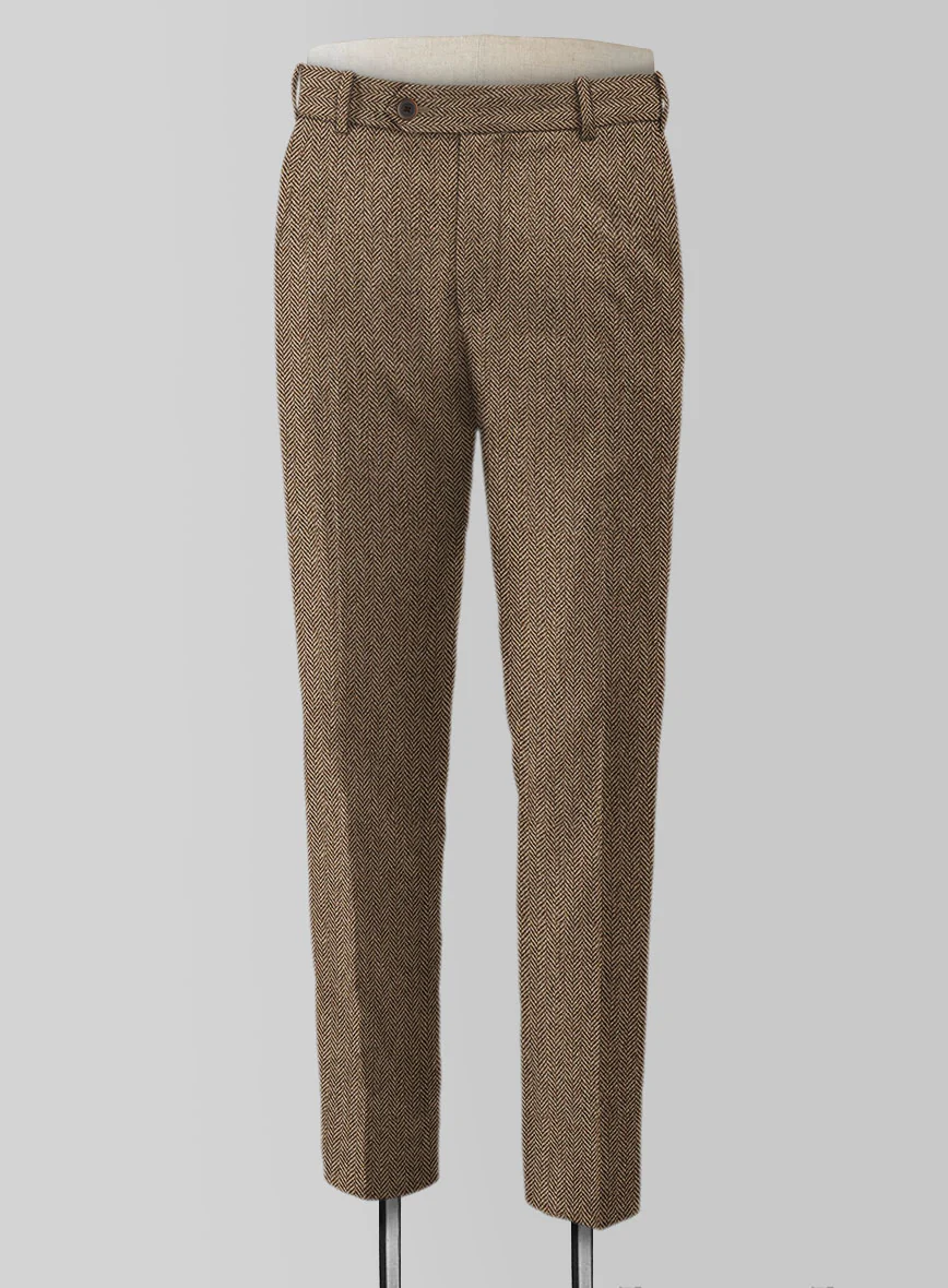 Irish Brown Herringbone Tweed Pants - Image 4
