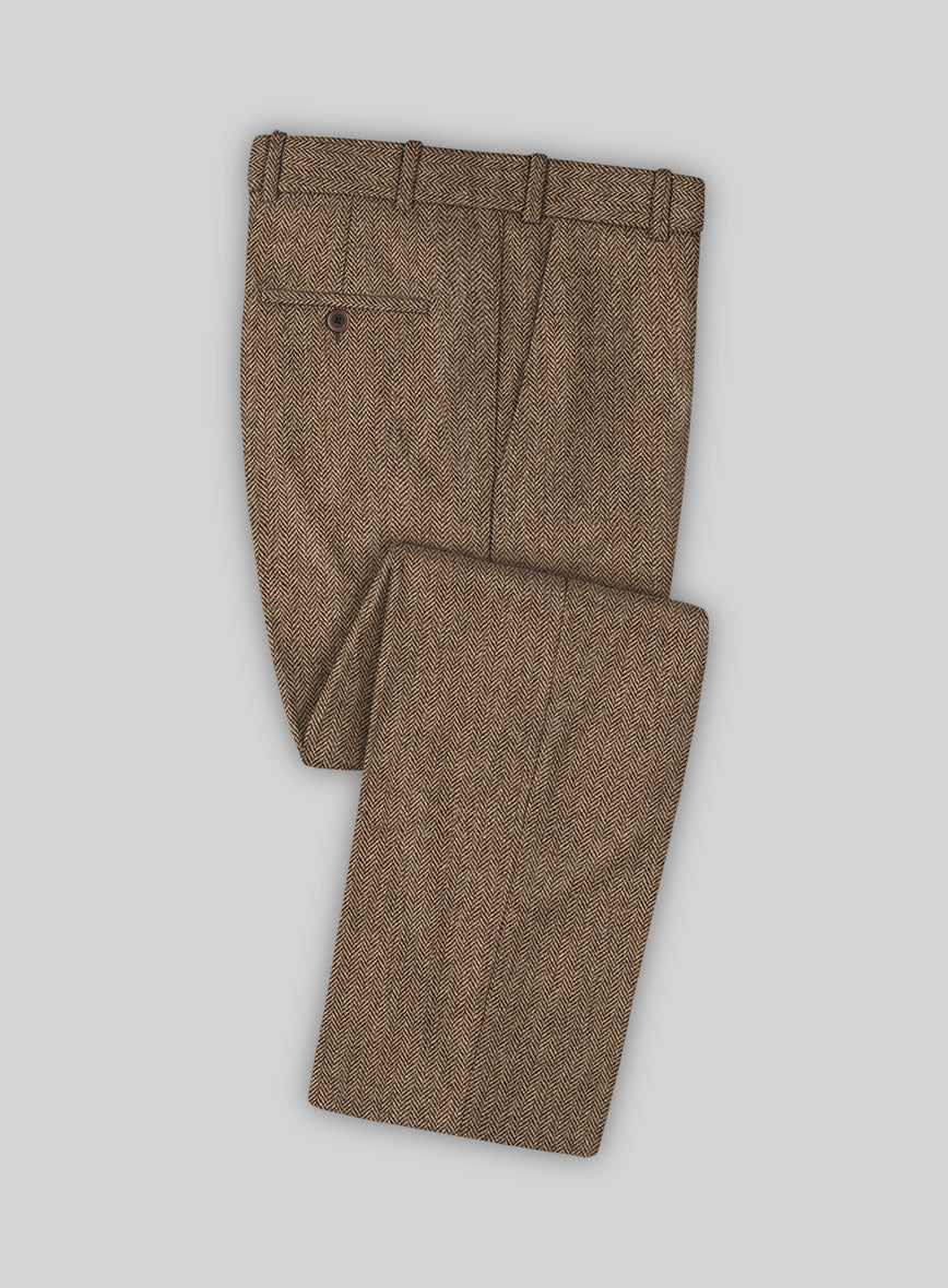 Irish Brown Herringbone Tweed Double Breasted Suit - Image 3