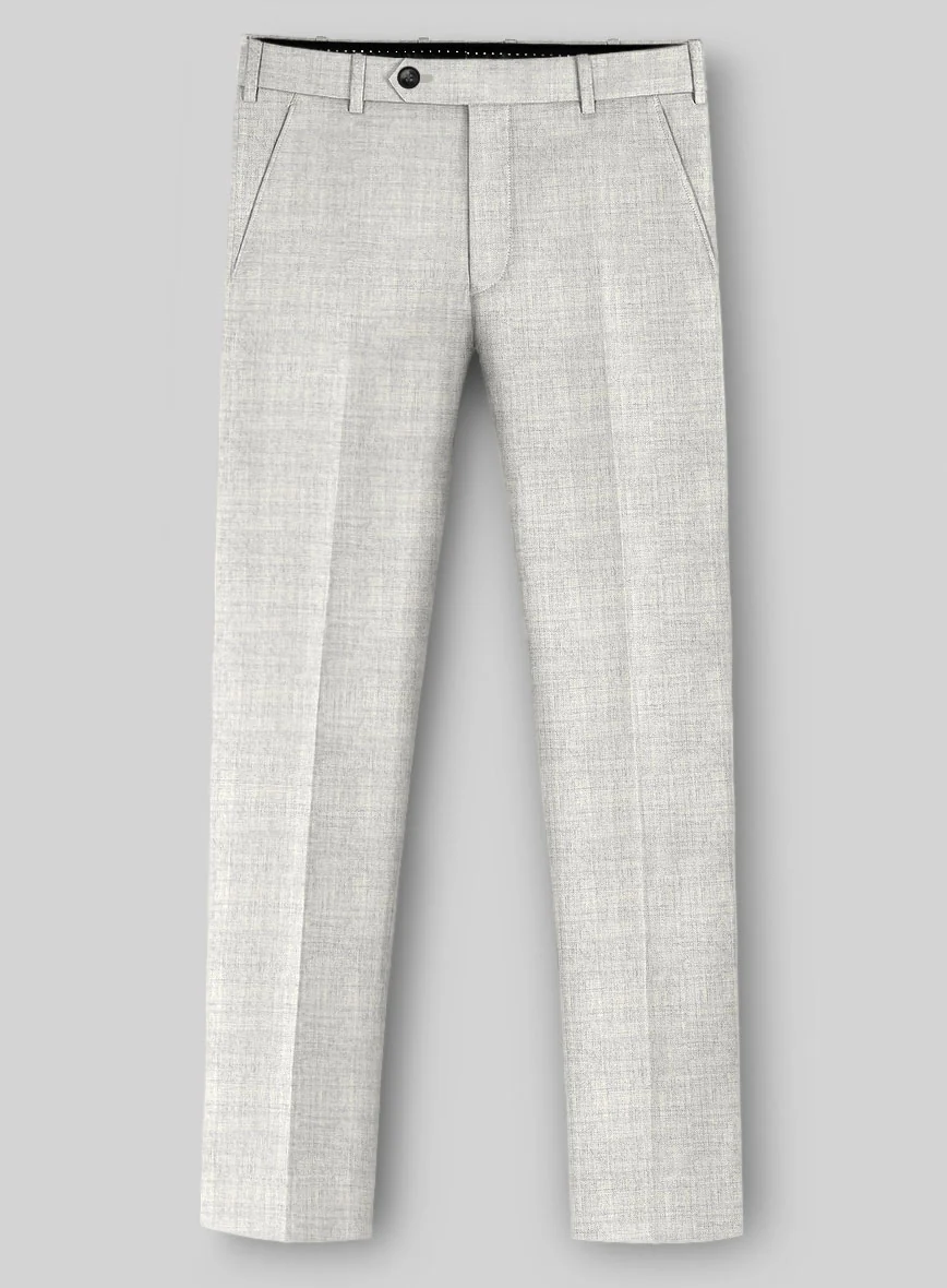 Italian Aime Ivory Gray Wool Pants - Image 2