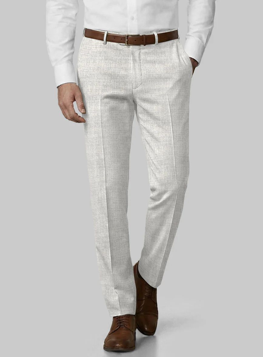 Italian Aime Ivory Gray Wool Suit - Image 6