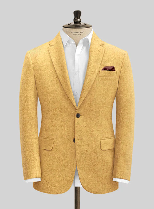 Italian Amber Yellow Tweed Suit - Image 2