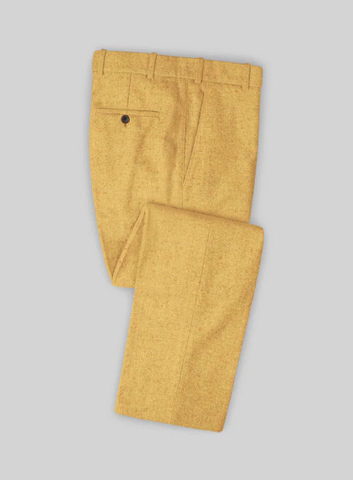 Italian Amber Yellow Tweed Suit - Image 3