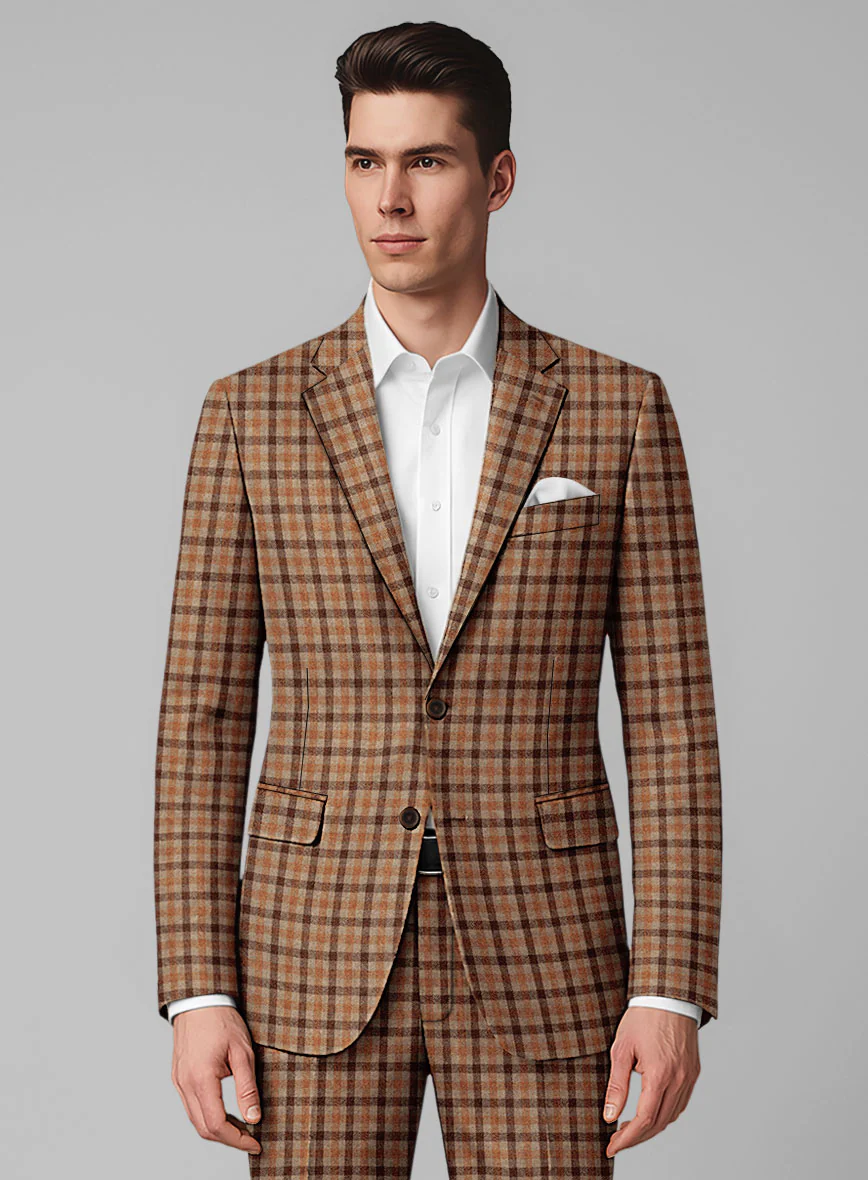 Italian Amberwood Check Tweed Suit - Image 3