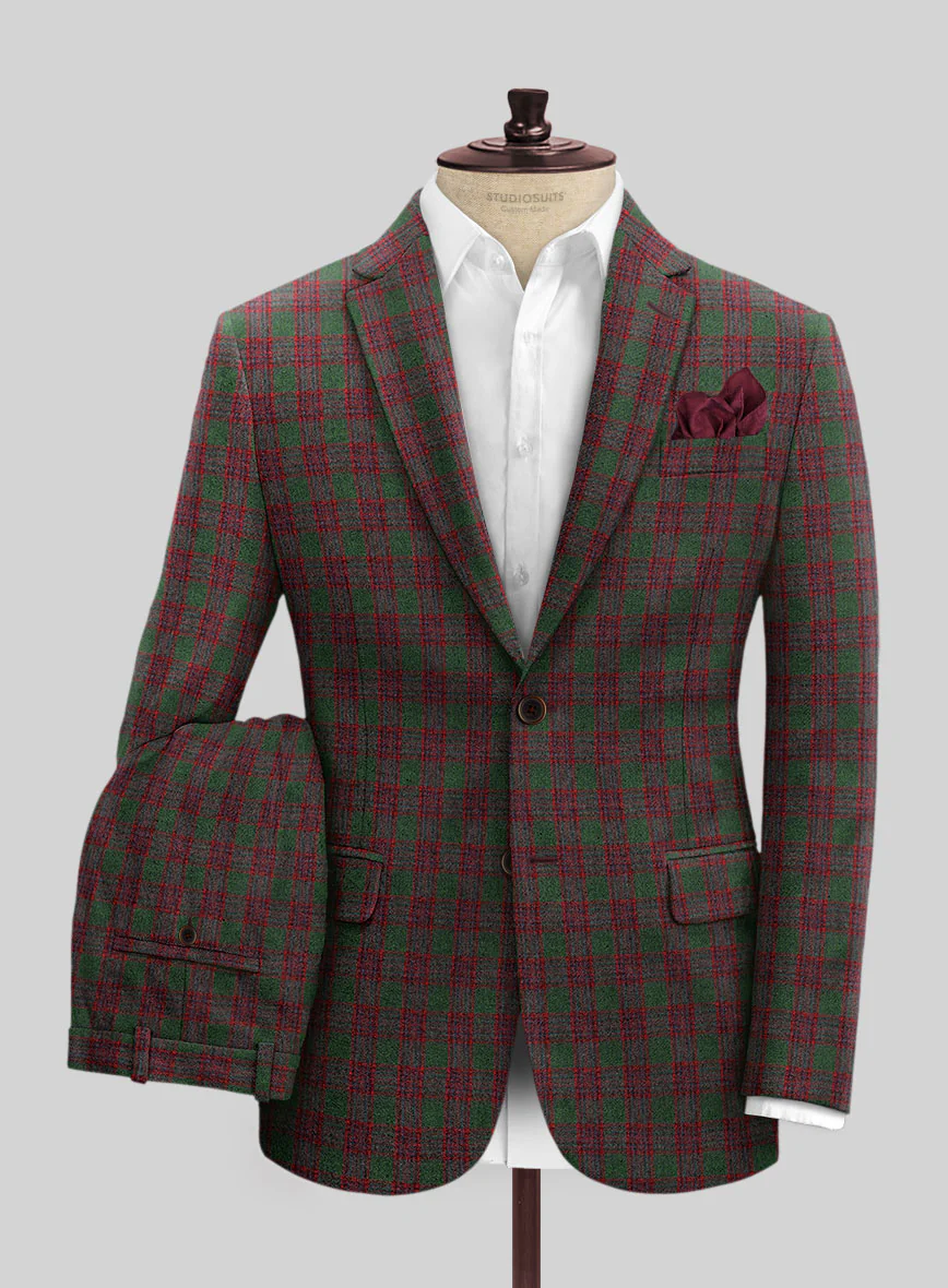 Italian Antio Checks Tweed Suit