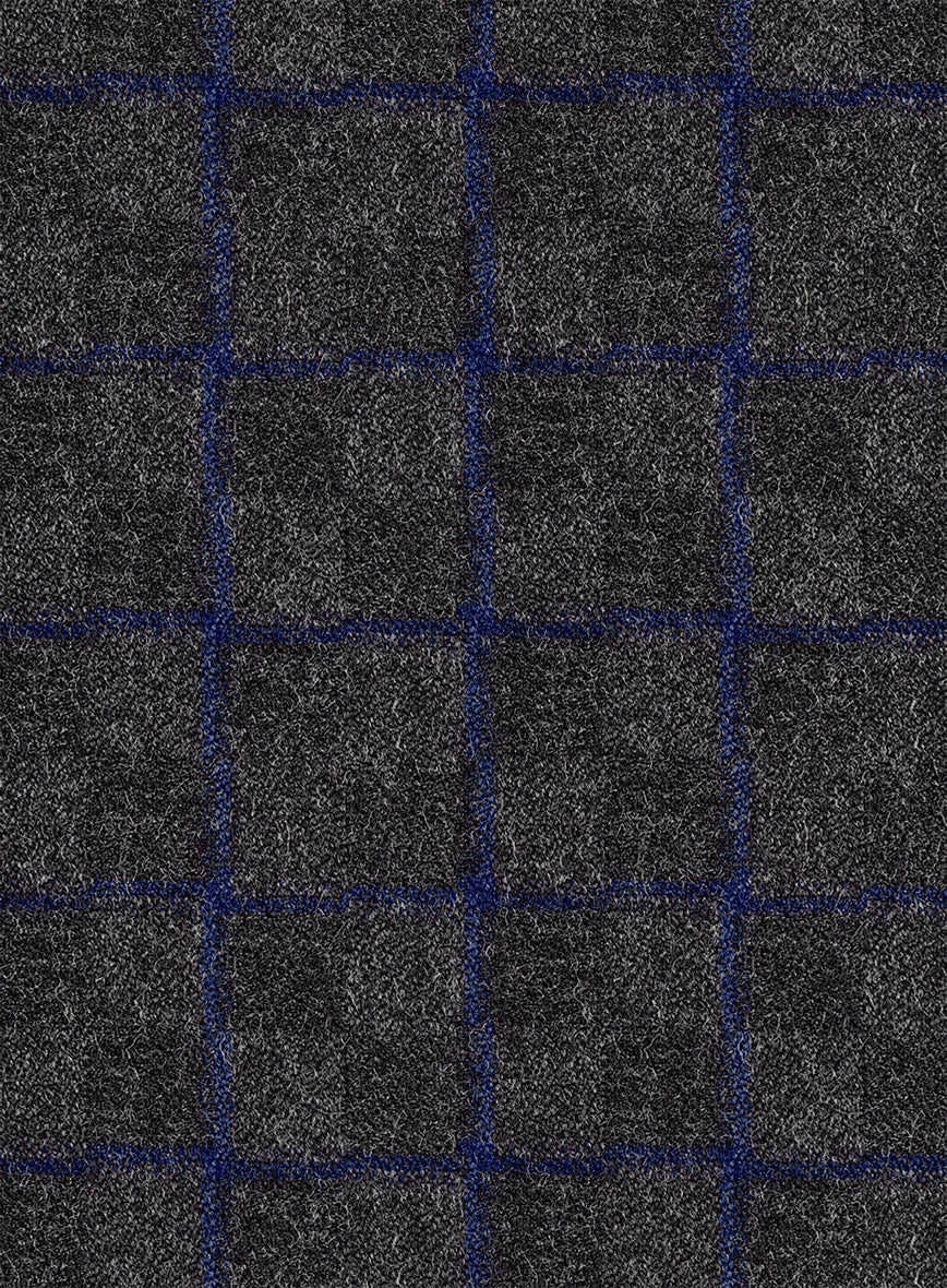 Italian Ashen Blue Check Tweed Jacket - Image 3