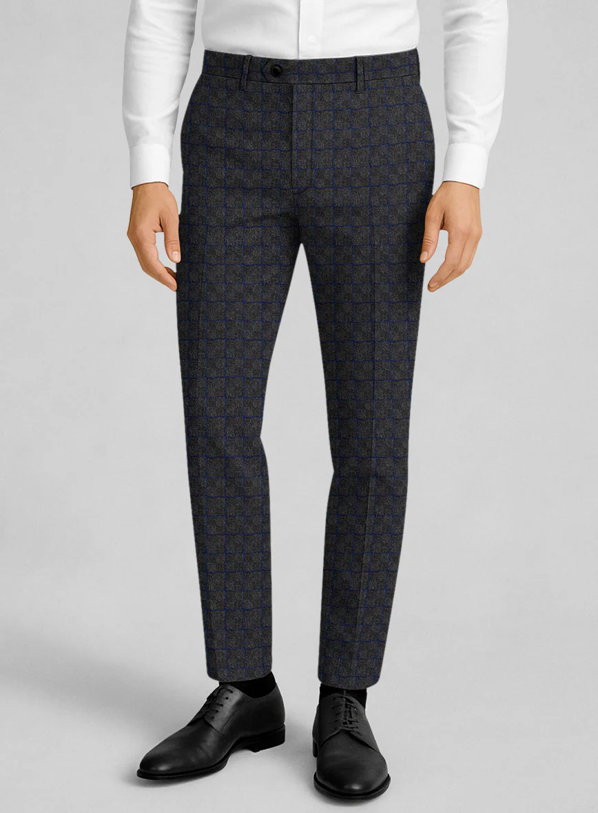Italian Ashen Blue Check Tweed Suit - Image 5
