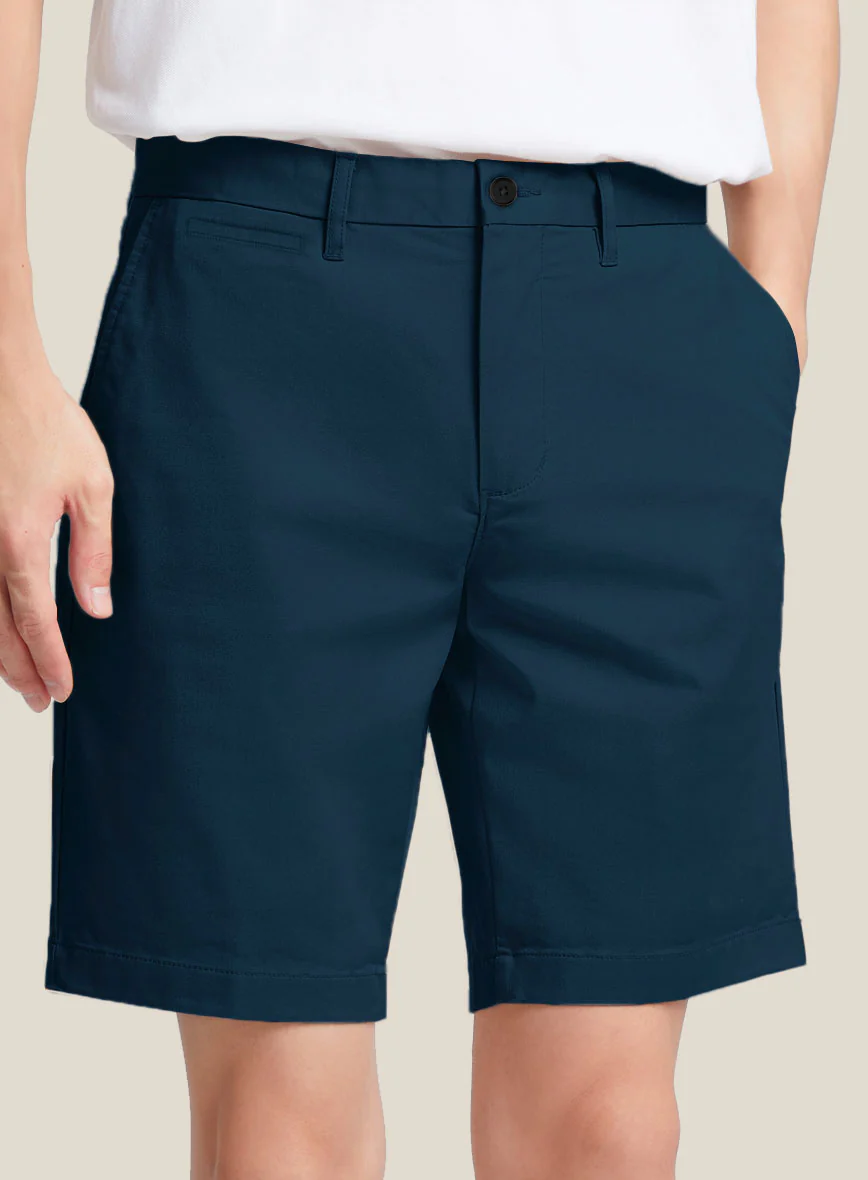 Italian Astronaut Blue Cotton Stretch Shorts - Image 3
