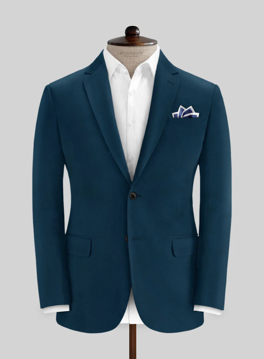 Italian Astronaut Blue Cotton Stretch Suit - Image 3