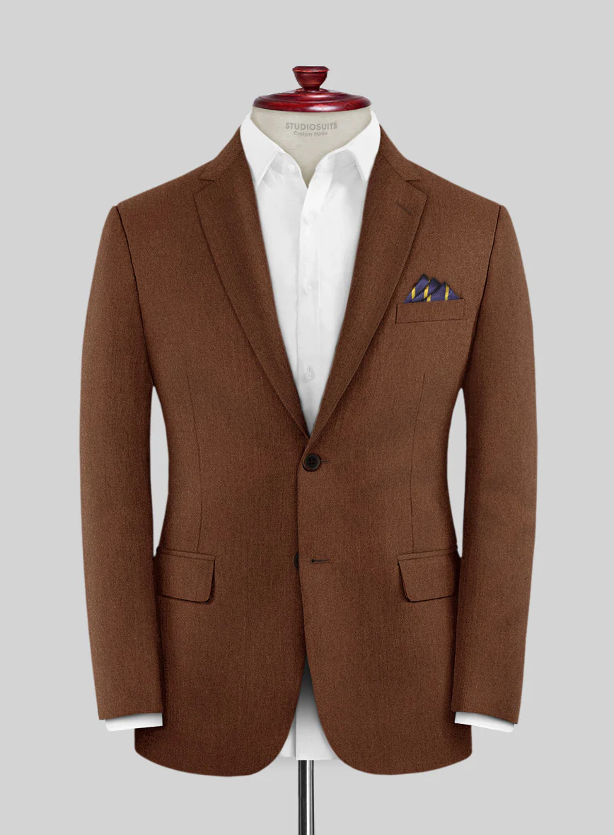 Italian Atiero Brown Wool Suit - Image 3