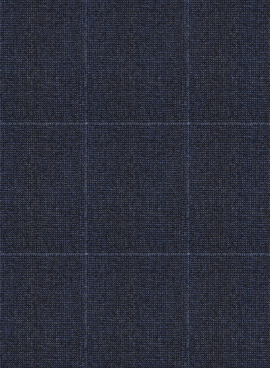 Italian Balca Blue Windowpane Flannel Pants - Image 2
