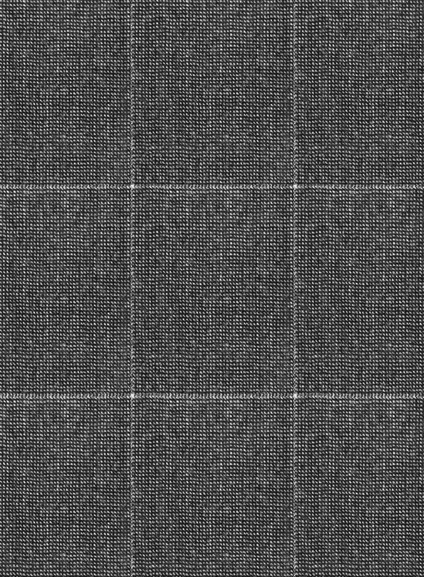 Italian Balca Gray Windowpane Flannel Jacket - Image 2