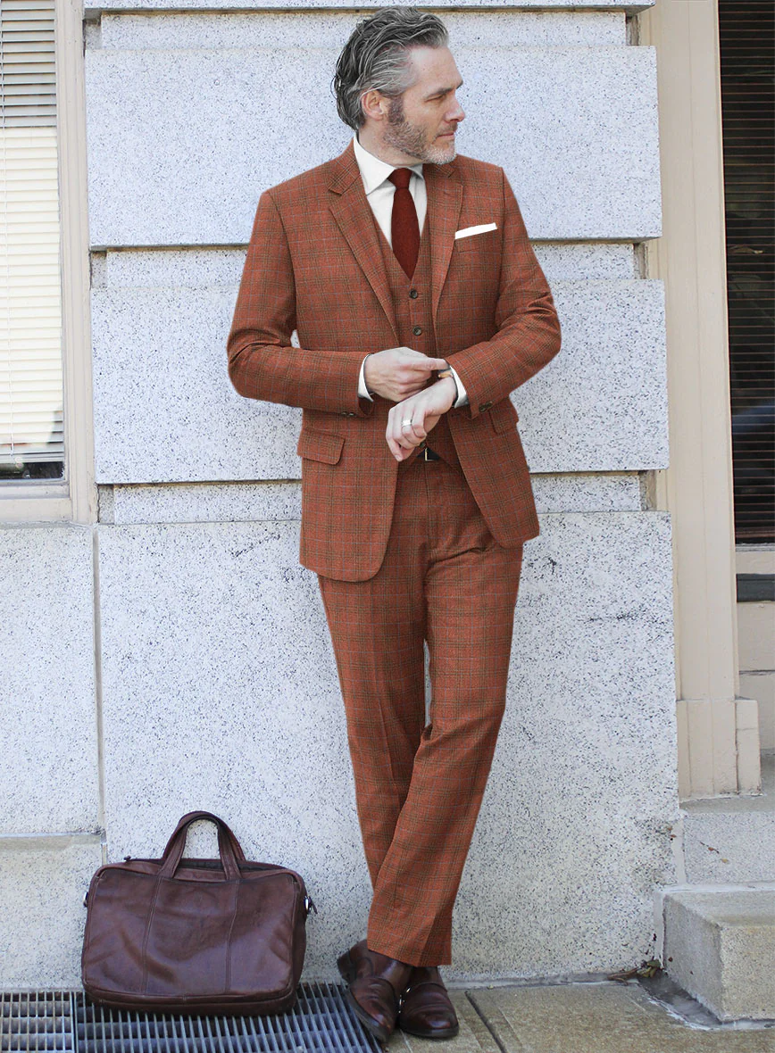 Italian Bapa Checks Tweed Suit - Image 2
