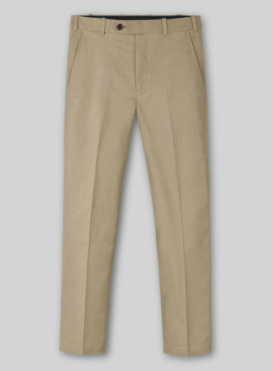 Italian Beige Cotton Stretch Pants - Image 2