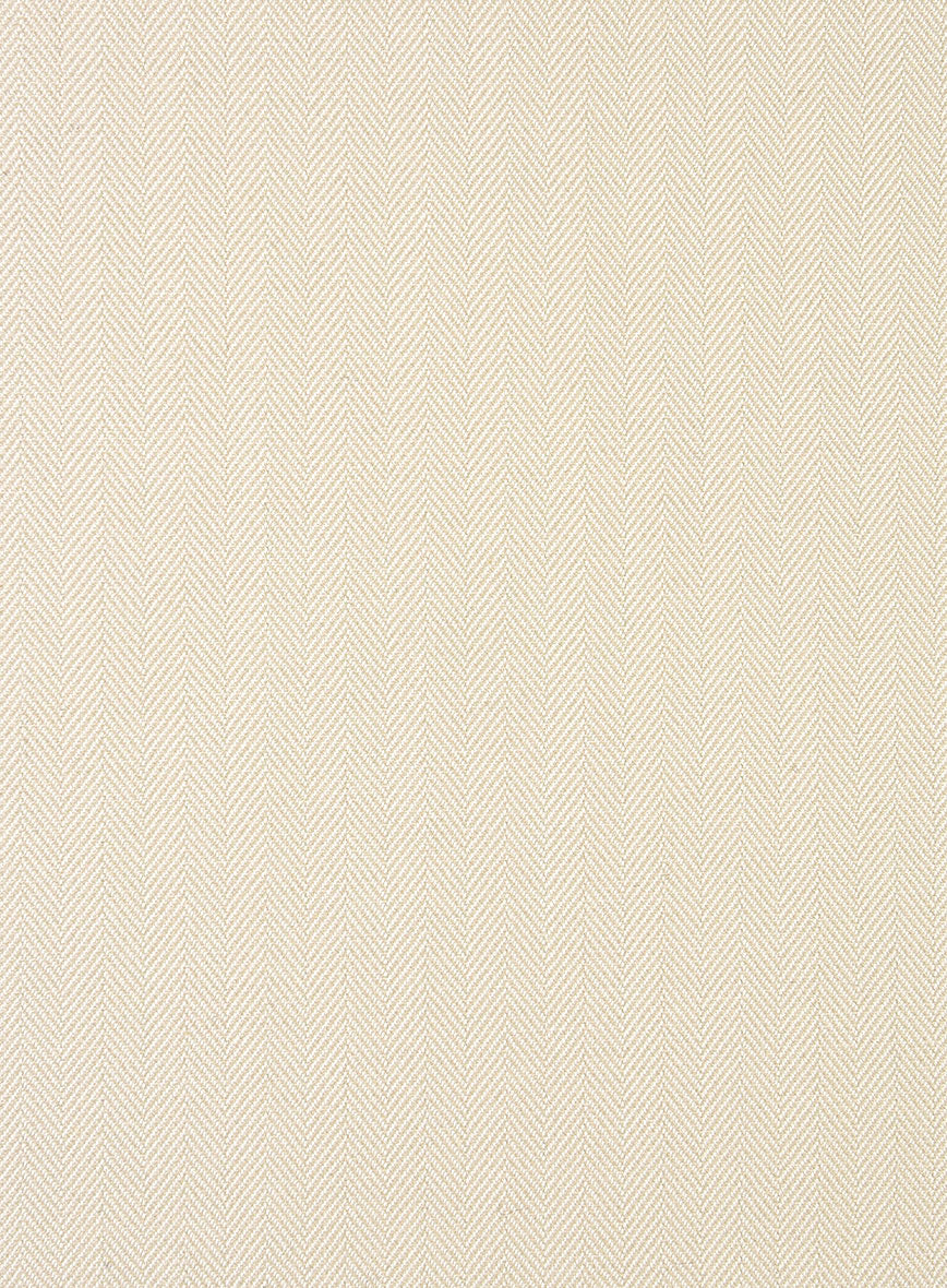 Italian Beige Herringbone Cotton Jacket - Image 3