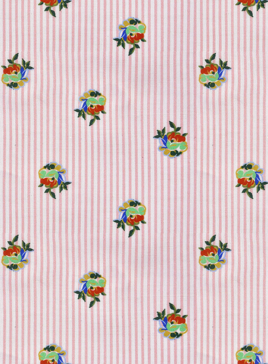 Italian Bengal Stripe Pink Summer Linen Shirt - Image 3