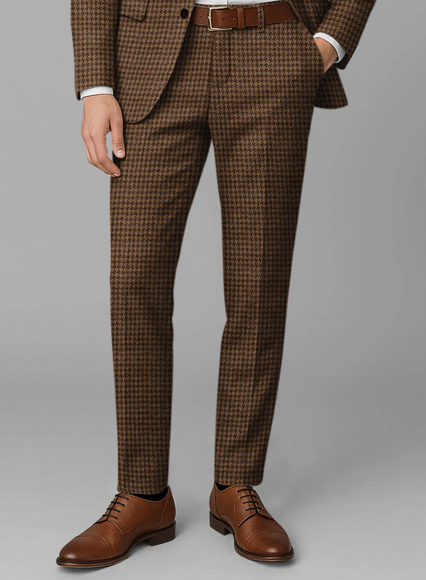 Italian Berote Houndstooth Tweed Pants - Image 2