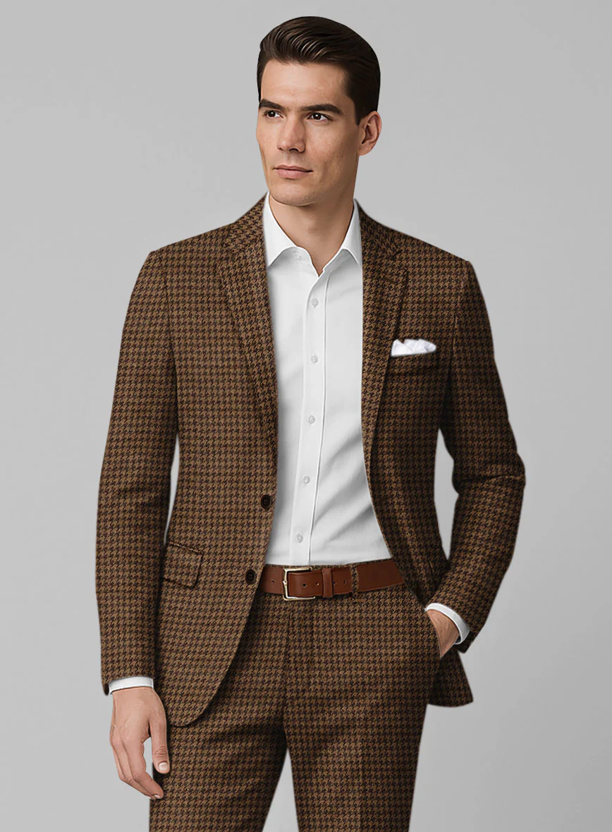 Italian Berote Houndstooth Tweed Suit - Image 3