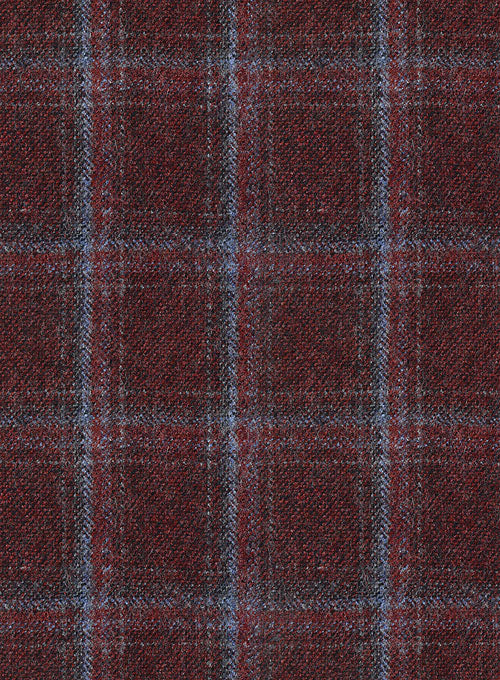 Italian Biulio Burgundy Tweed Jacket - Image 2