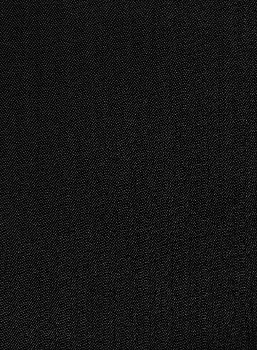Italian Black Herringbone Cotton Jacket - Image 4