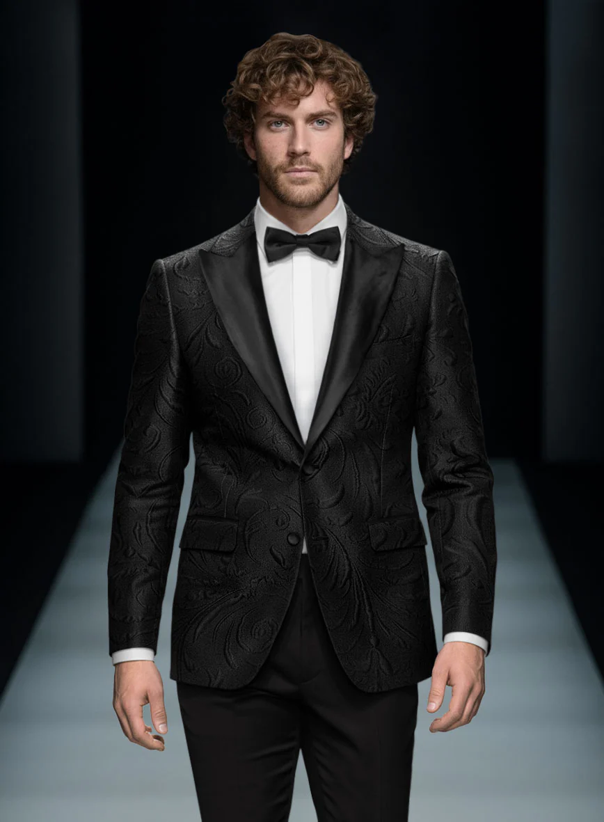 Italian Black Maesta Tuxedo Jacket - Image 2