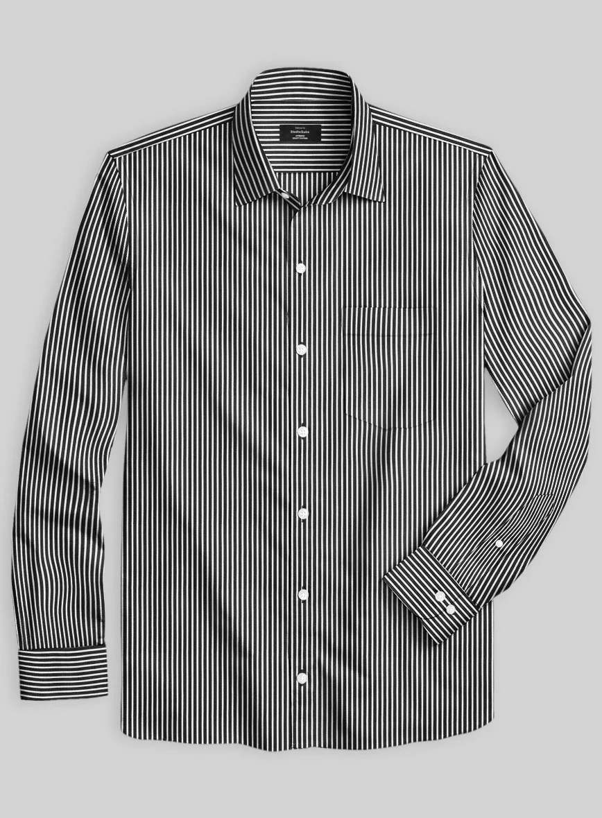 Italian Black Stripe Shirt - Image 2