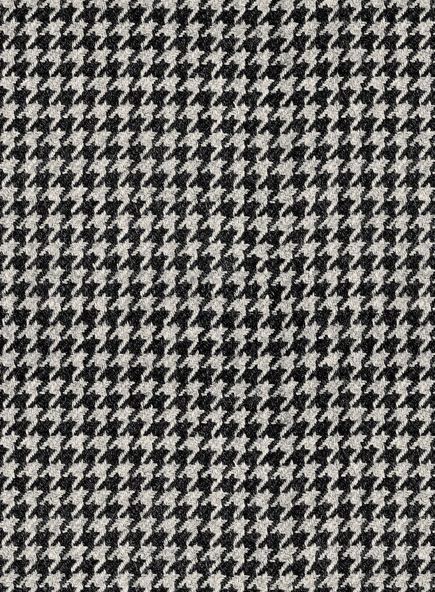 Italian Black & White Houndstooth Tweed Pants - Image 2