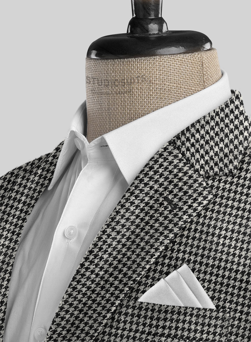 Italian Black & White Houndstooth Tweed Jacket - Image 2