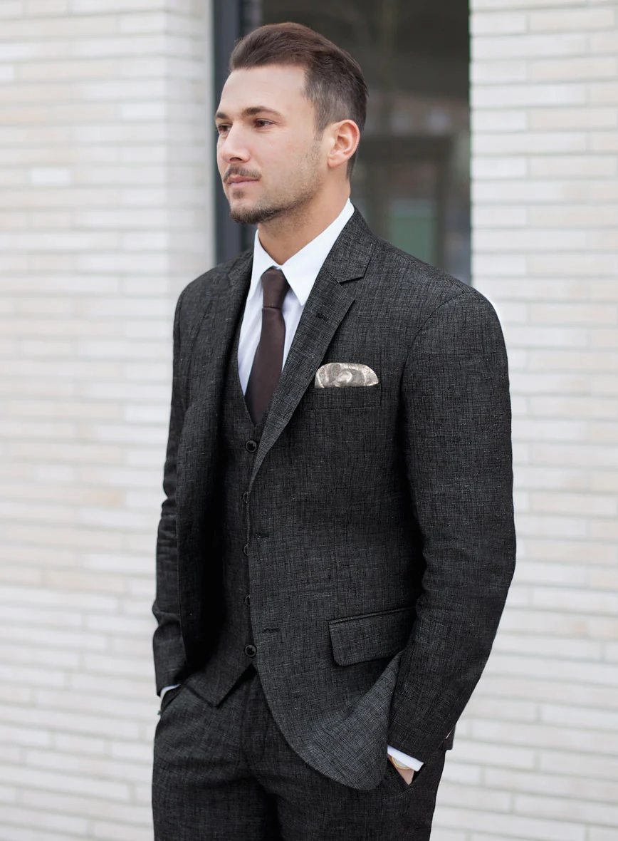 Italian Blu Linen Suit - Image 3