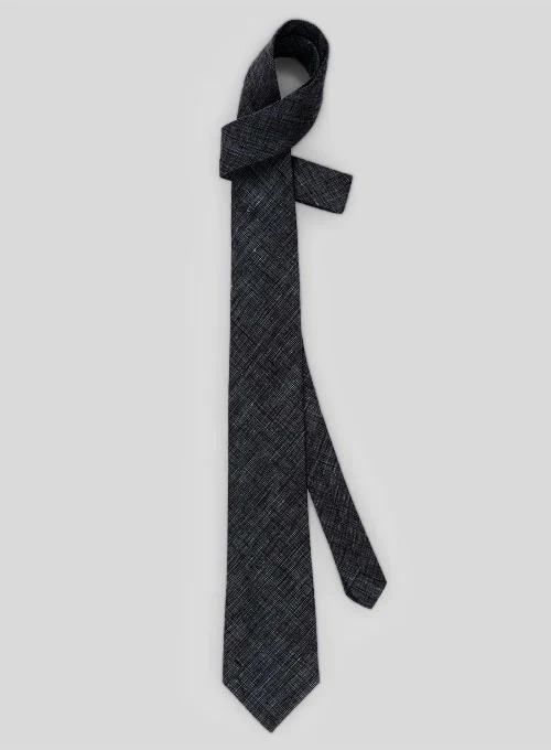 Italian Blu Linen Tie - Image 2