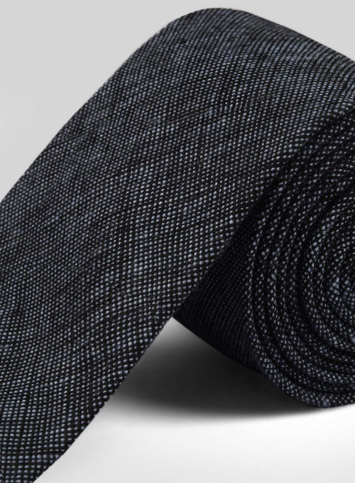 Italian Blu Linen Tie - Image 3