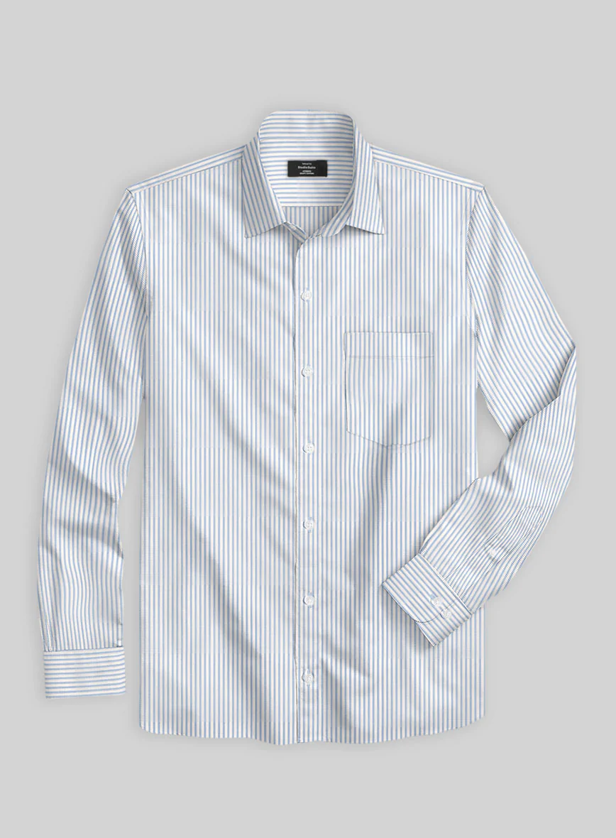 Italian Blue Candy Stripe Shirt - Image 3